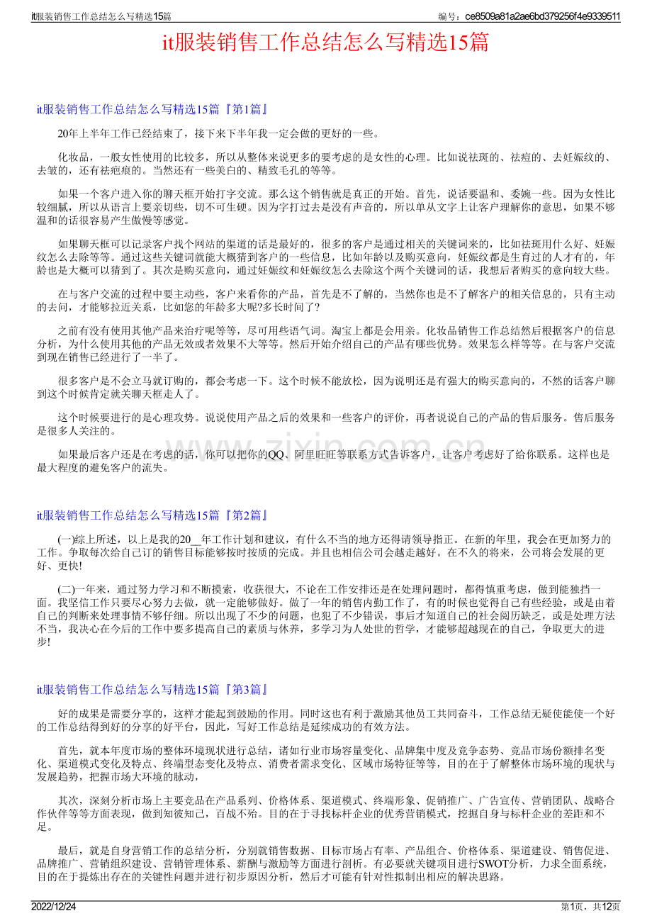 it服装销售工作总结怎么写精选15篇.pdf_第1页