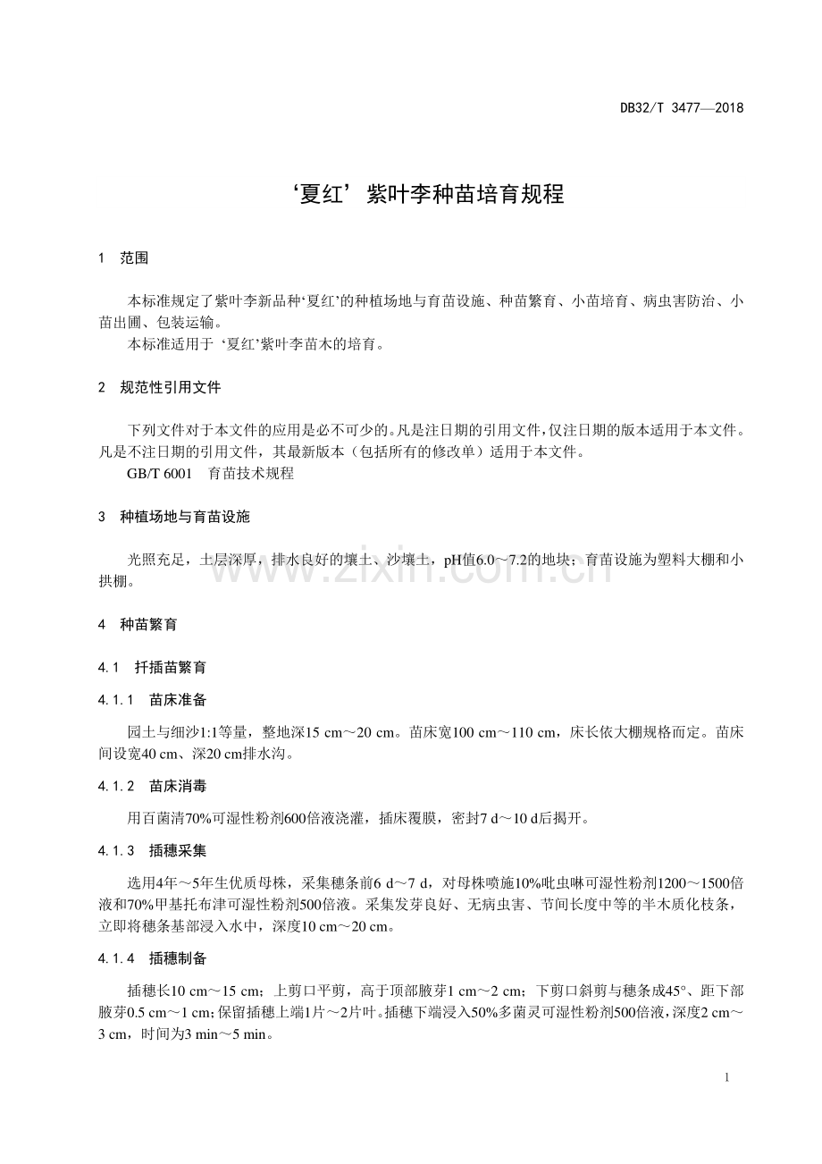 DB32∕T 3477-2018 ‘夏红’紫叶李种苗培育规程.pdf_第3页