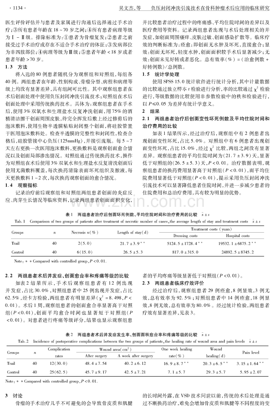 负压封闭冲洗引流技术在骨科肿瘤术后应用的临床研究（吴文杰 李志刚 刘树江）.pdf_第2页