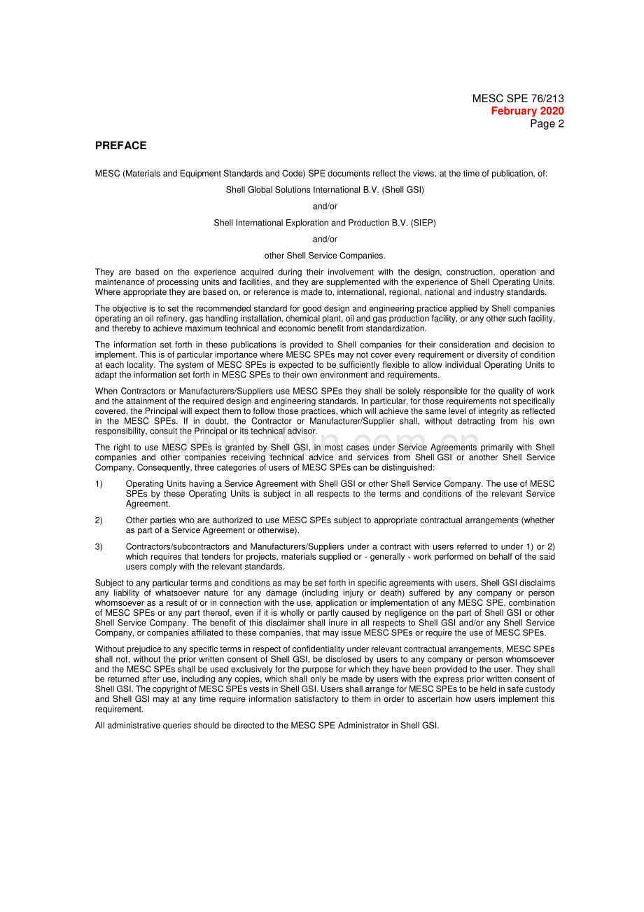 MESC SPE 76∕213 February 2020 NICKEL ALLOY FORGINGS(AMENDMENTS∕SUPPLEMENTS TO ASTM B564).pdf_第2页