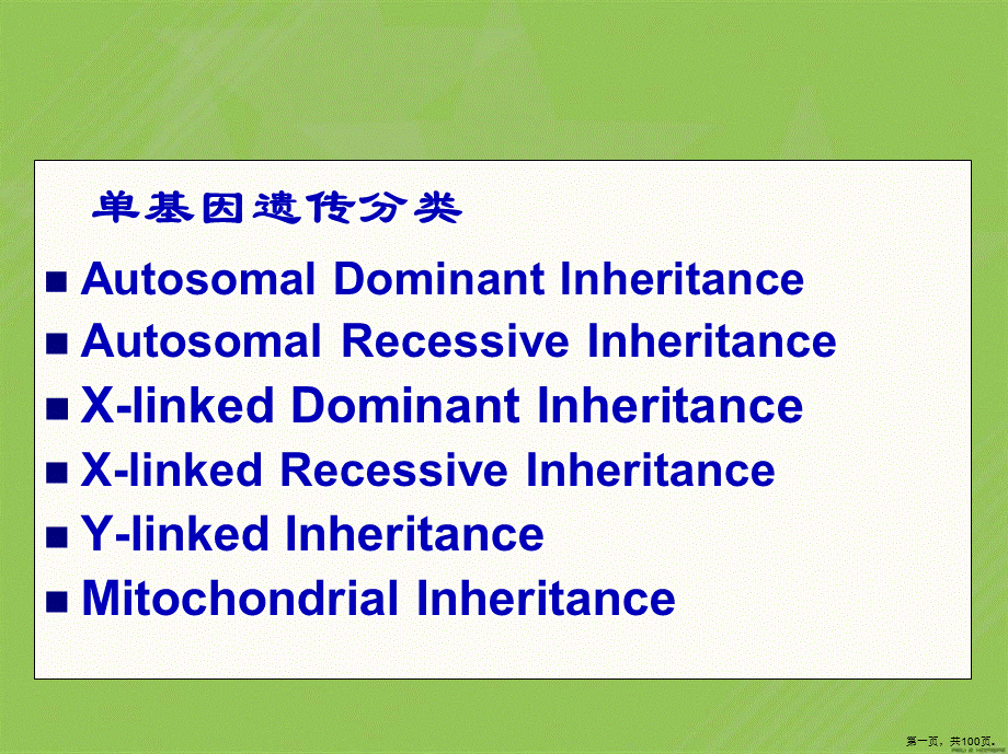 单基因遗传与单基因遗传病 (2).ppt_第1页