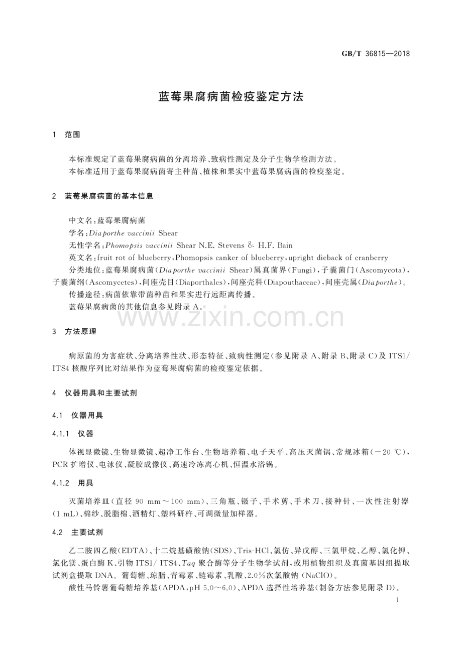 GB∕T 36815-2018 蓝莓果腐病菌检疫鉴定方法.pdf_第3页