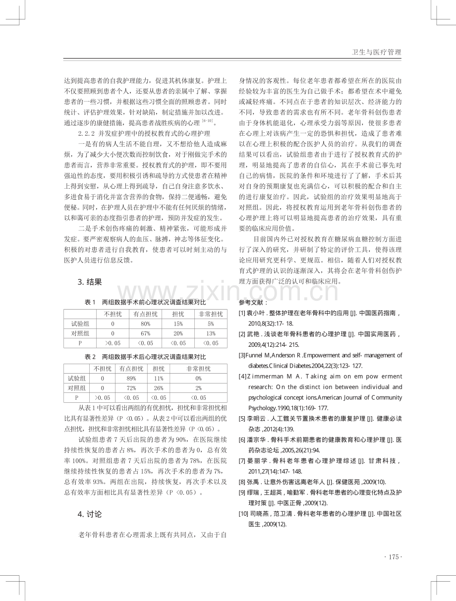 授权教育在老年骨科创伤患者护理中的作用.pdf_第2页