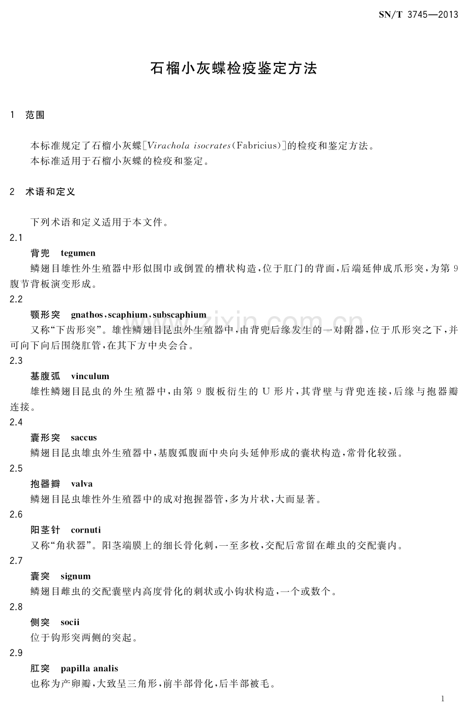 SN∕T 3745-2013 石榴小灰蝶检疫鉴定方法(出入境检验检疫).pdf_第3页