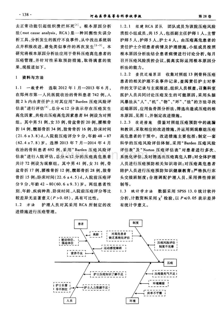 根本原因分析法在骨科压疮高危患者中的应用探讨（徐志霞 窦胜昔）.pdf_第2页