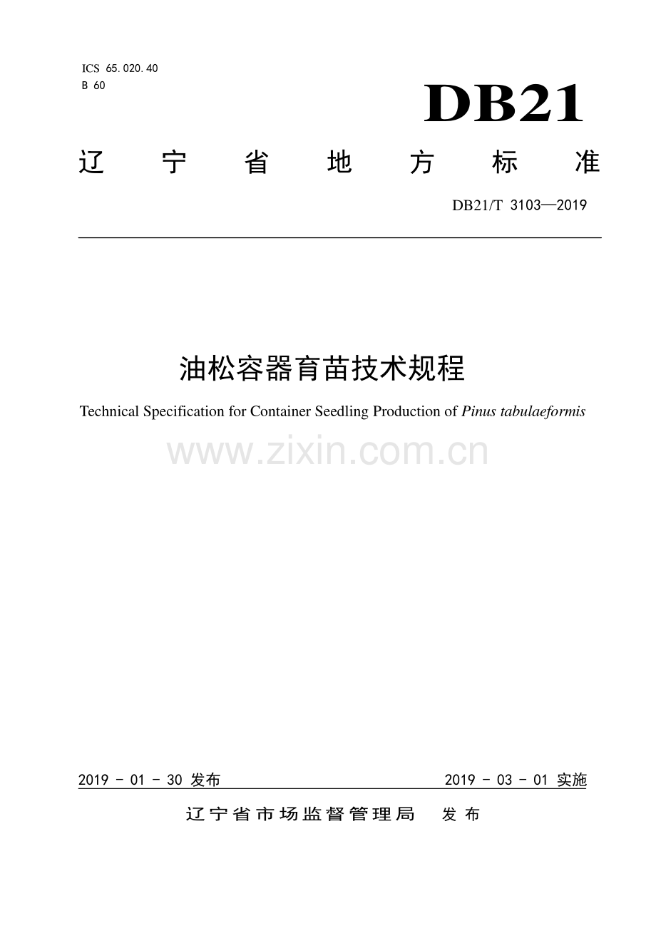 DB21∕T 3103-2019 油松容器育苗技术规程(辽宁省).pdf_第1页