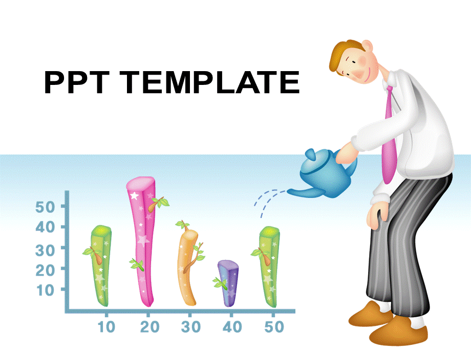 简约白色卡通人物工作汇报PPT模板.pptx_第2页