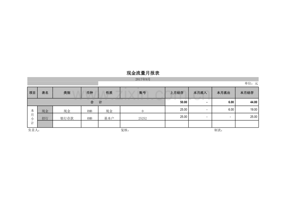 现金流量月报表.xls_第1页