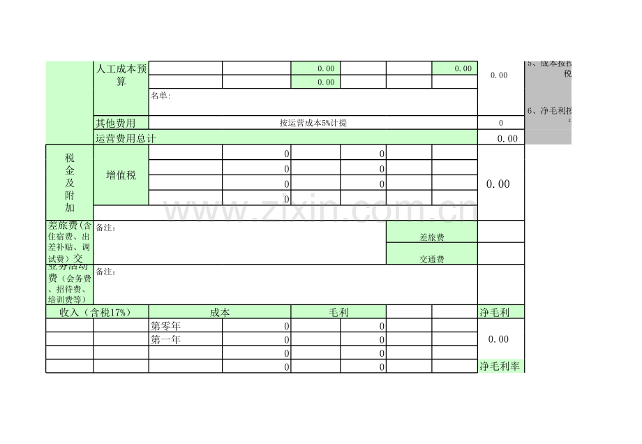 能源投资项目成本预算表.xls_第2页