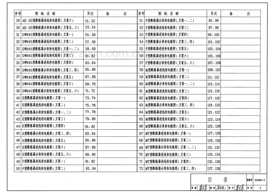 01D302-3 低压母线分段断路器二次接线（续）.pdf_第2页