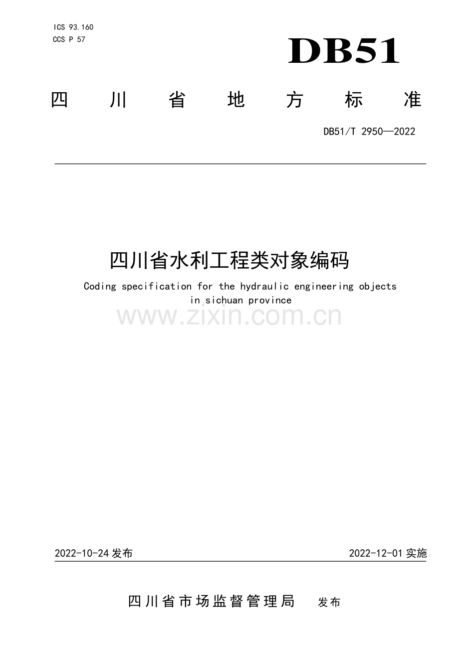 DB51∕T 2950-2022 四川省水利工程类对象编码(四川省).pdf_第1页