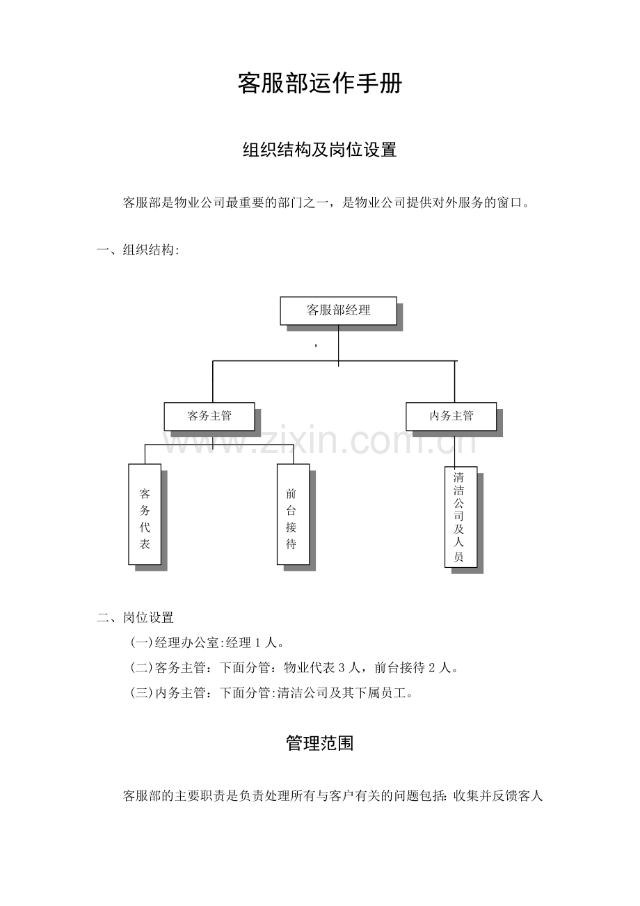 物业公司客服部运作手册.docx_第1页