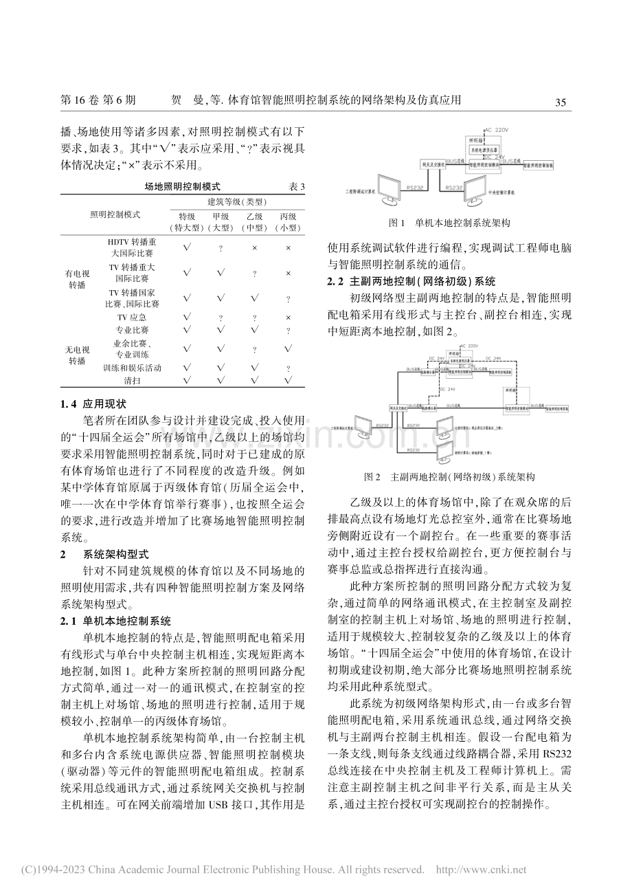 体育馆智能照明控制系统的网络架构及仿真应用_贺曼.pdf_第2页