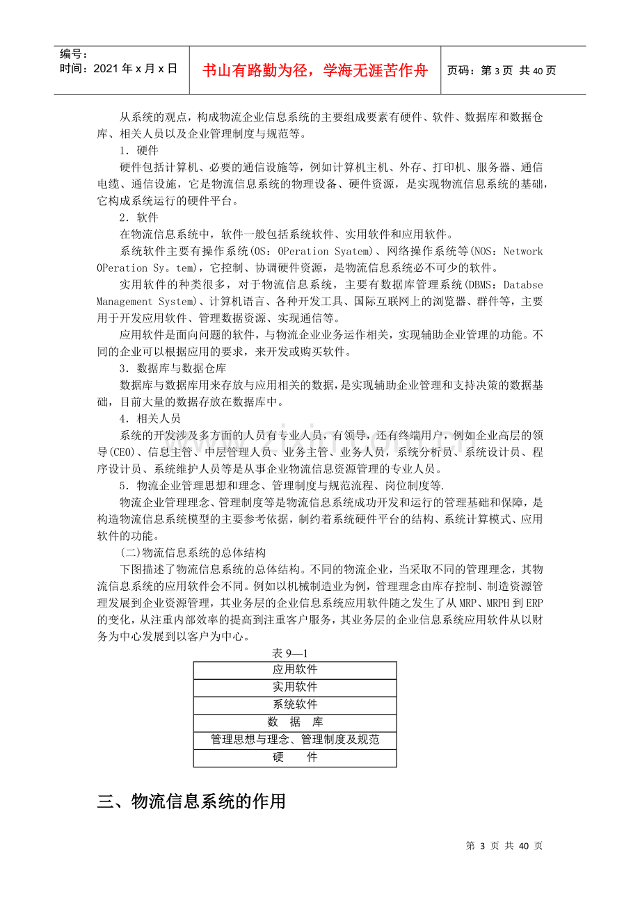 物流信息系统管理(doc 38页).docx_第3页