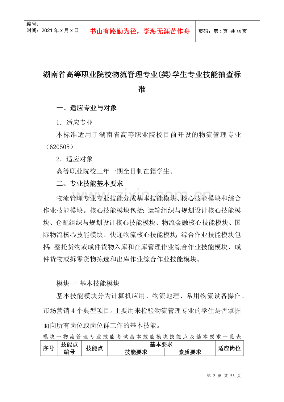 物流管理专业学生专业技能抽查标准.docx_第2页