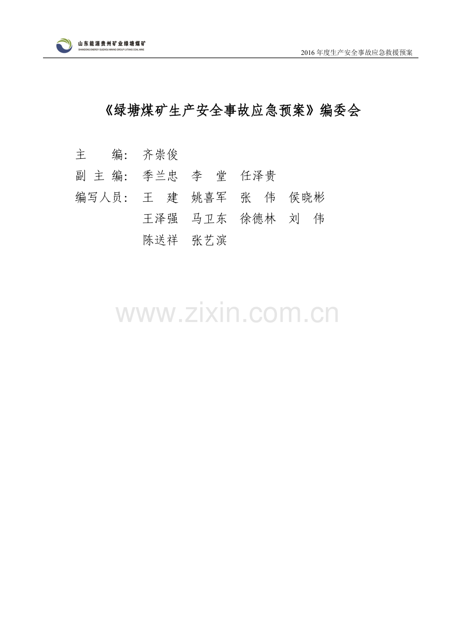 煤矿有限责任公司生产安全事故应急预案.docx_第2页