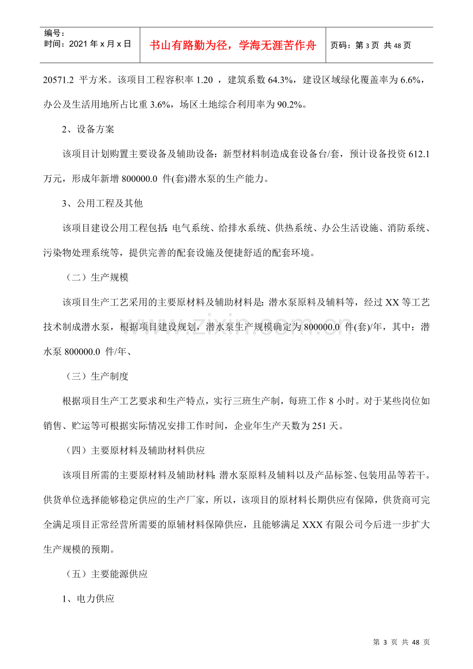 潜水泵项目可行性研究报告.docx_第3页