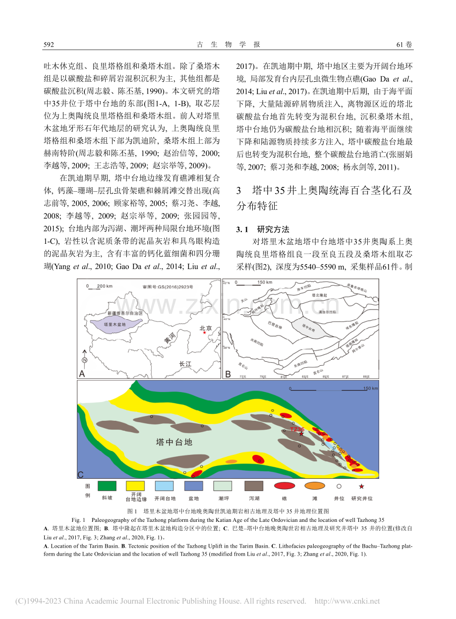 塔里木盆地塔中台地上奥陶统海百合茎化石及其古生态_姜红霞.pdf_第3页