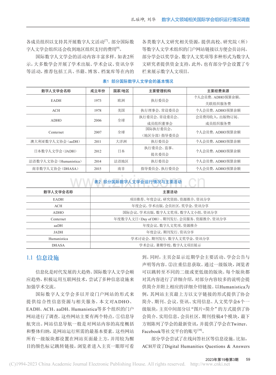 数字人文领域相关国际学会组织运行情况调查_孔瑶坤.pdf_第2页