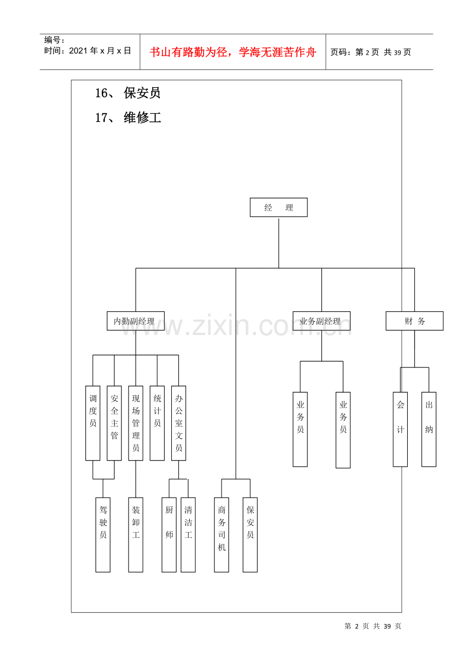 物流公司全套职务说明书.docx_第3页