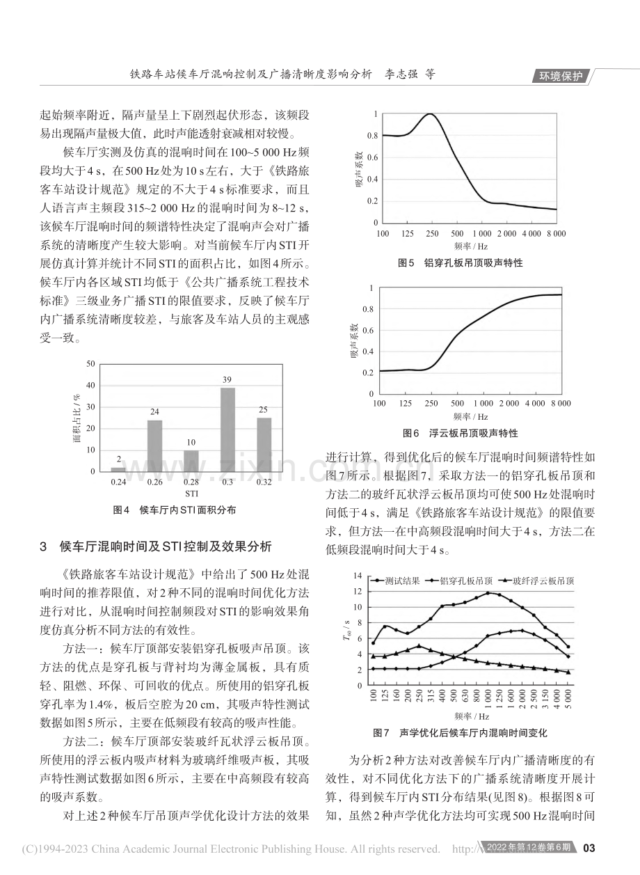 铁路车站候车厅混响控制及广播清晰度影响分析_李志强.pdf_第3页