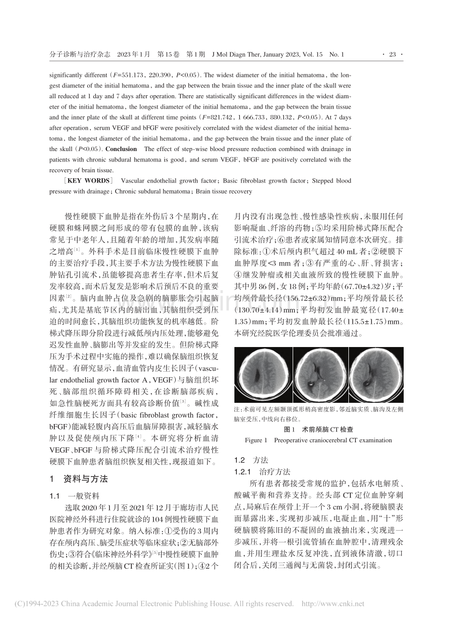 血清VEGF、bFGF与阶...下血肿患者脑组织恢复相关性_曹子轩.pdf_第2页