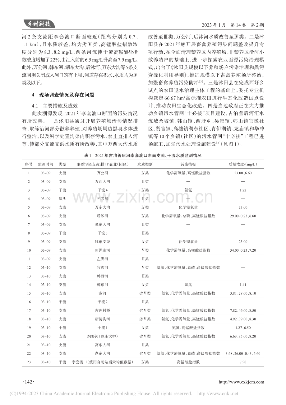 宿迁市古泊善后河李套渡口断面春季污染溯源监测分析_李聪聪.pdf_第2页