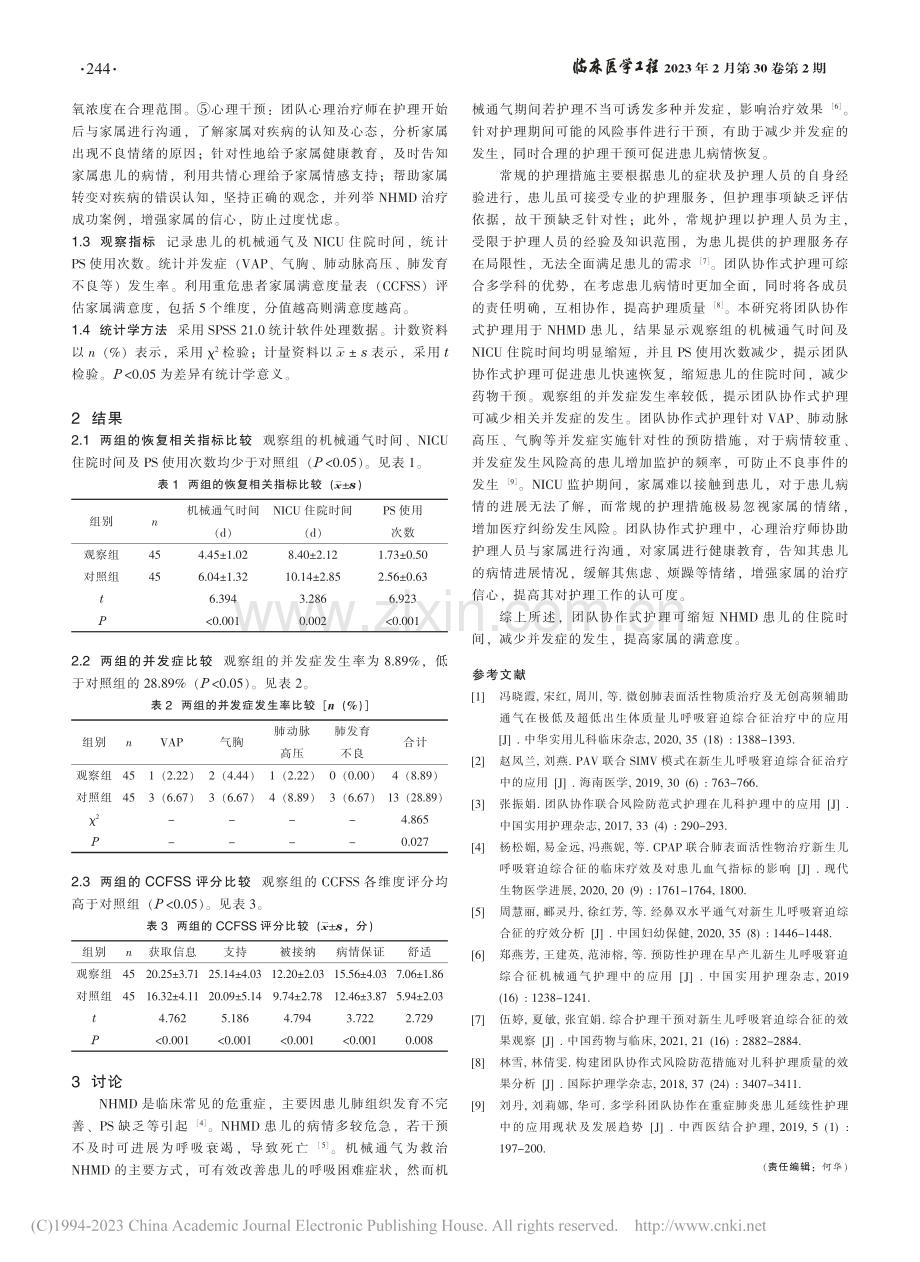 团队协作式护理在新生儿肺透明膜病治疗中的应用_蒋硕.pdf_第2页