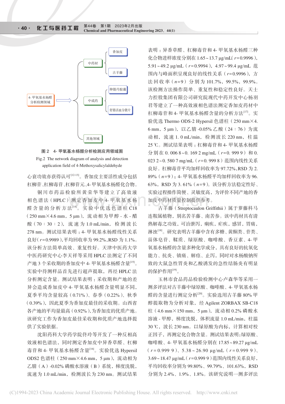 医药工业中4-甲氧基水杨醛分析检测的研究进展_郝芳芳.pdf_第2页