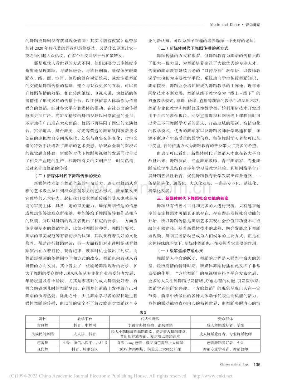 新媒体时代下舞蹈传播路径及舞蹈功能的转变发展_陶雅萌.pdf_第2页