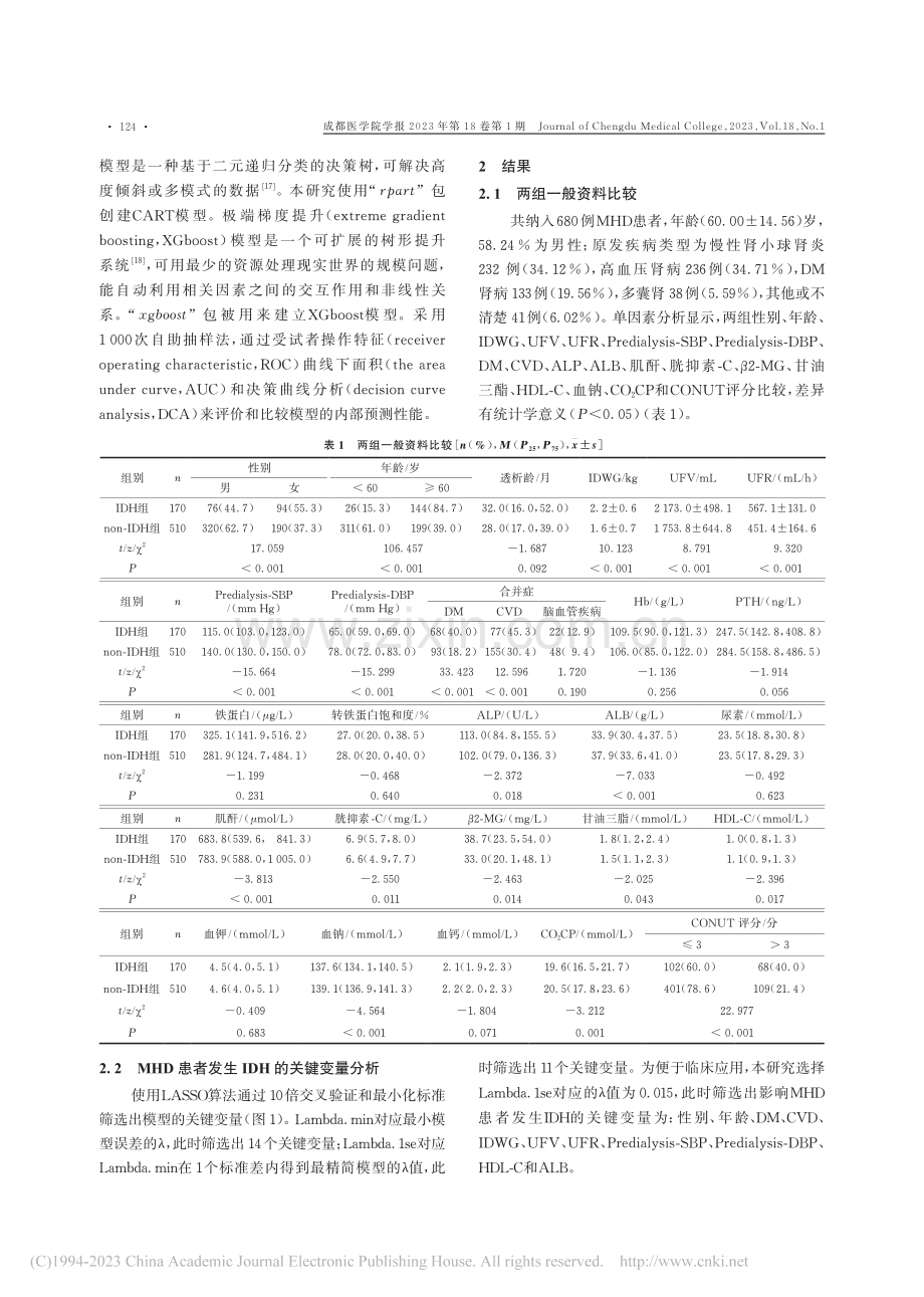 维持性血液透析患者透析中低血压风险预测模型研究_马国婷.pdf_第3页