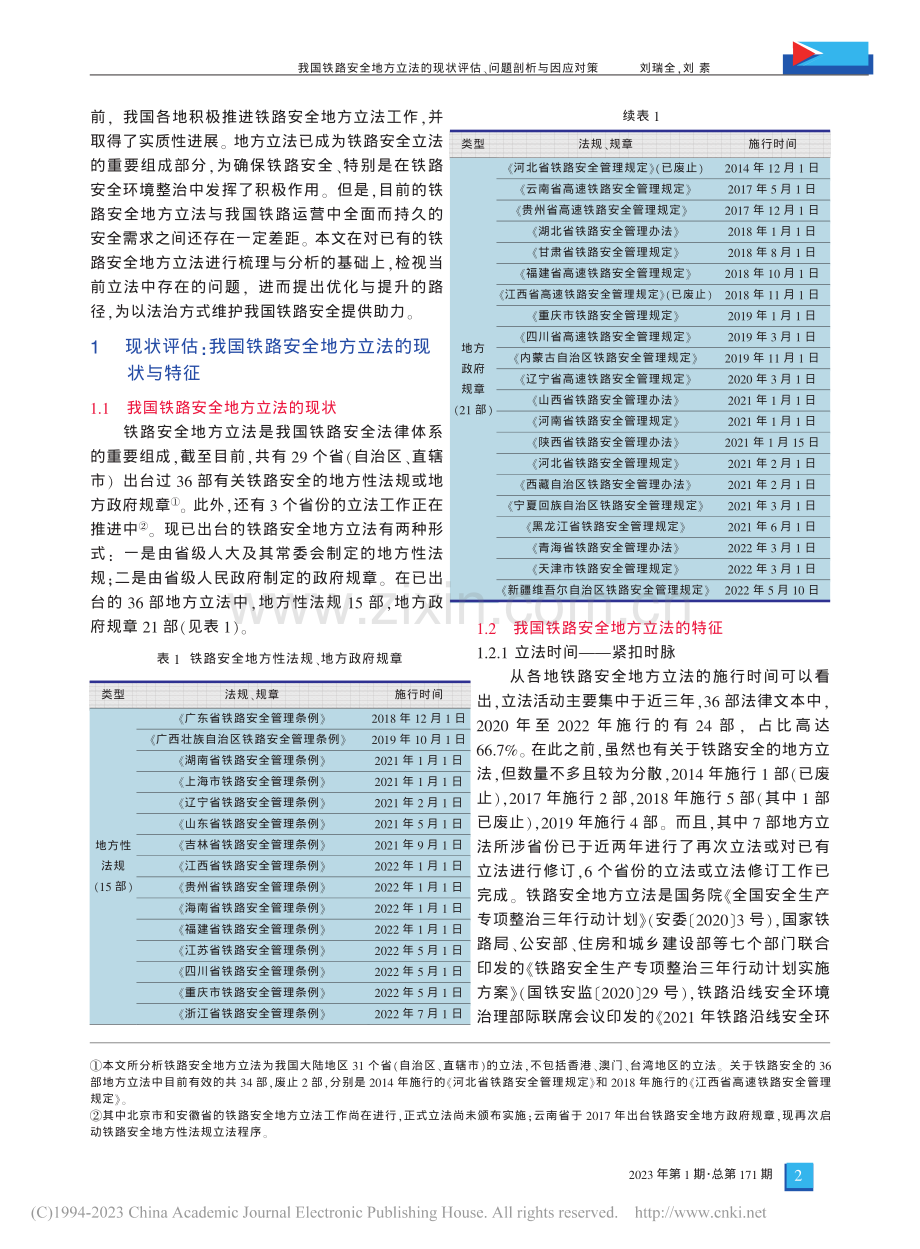 我国铁路安全地方立法的现状评估、问题剖析与因应对策_刘瑞全.pdf_第2页