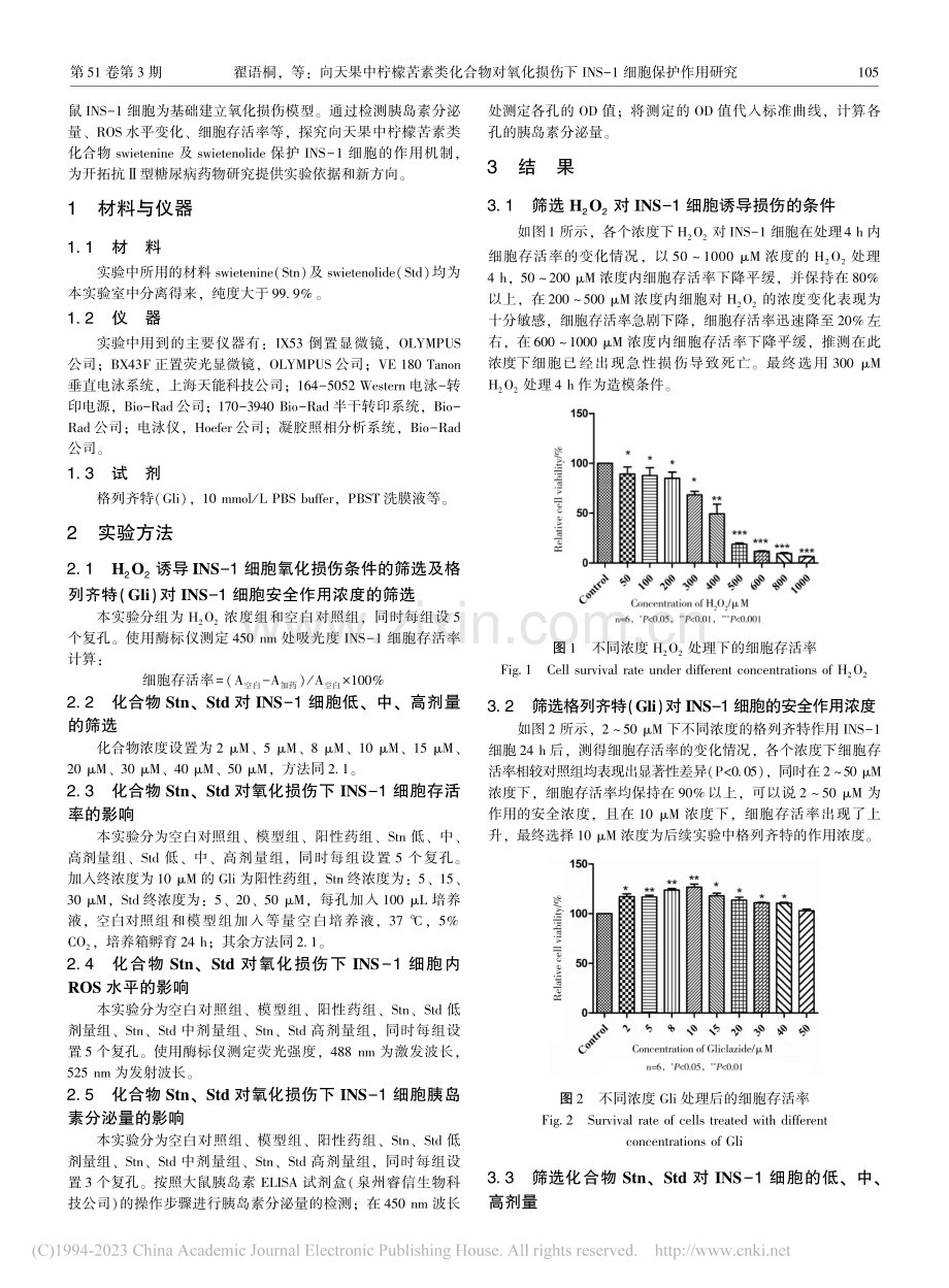 向天果中柠檬苦素类化合物对...INS-1细胞保护作用研究_翟语桐.pdf_第2页