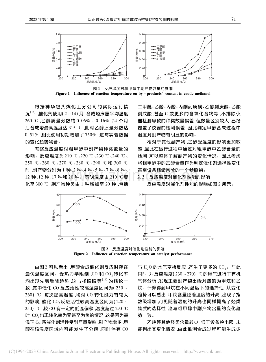 温度对甲醇合成过程中副产物含量的影响_邱正璞.pdf_第3页