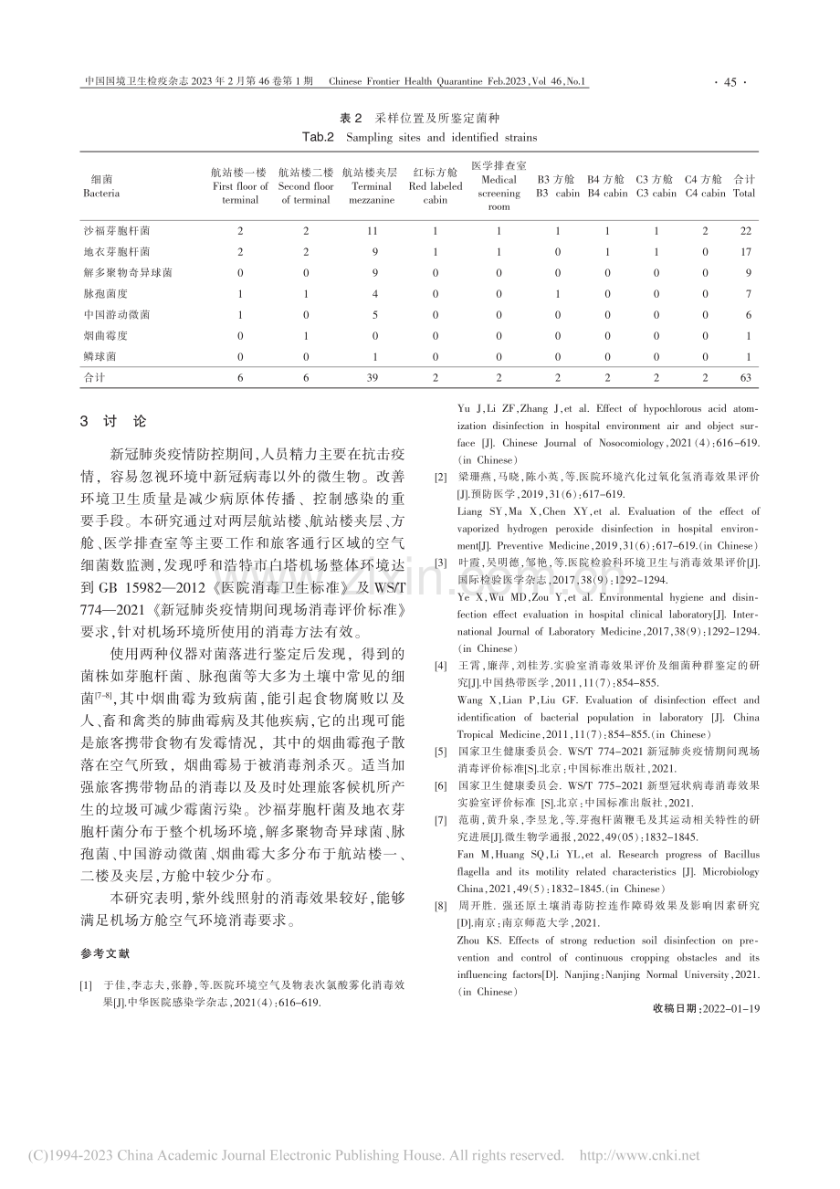 新冠肺炎疫情期间机场环境空气消毒效果监测_刘丽飞.pdf_第3页