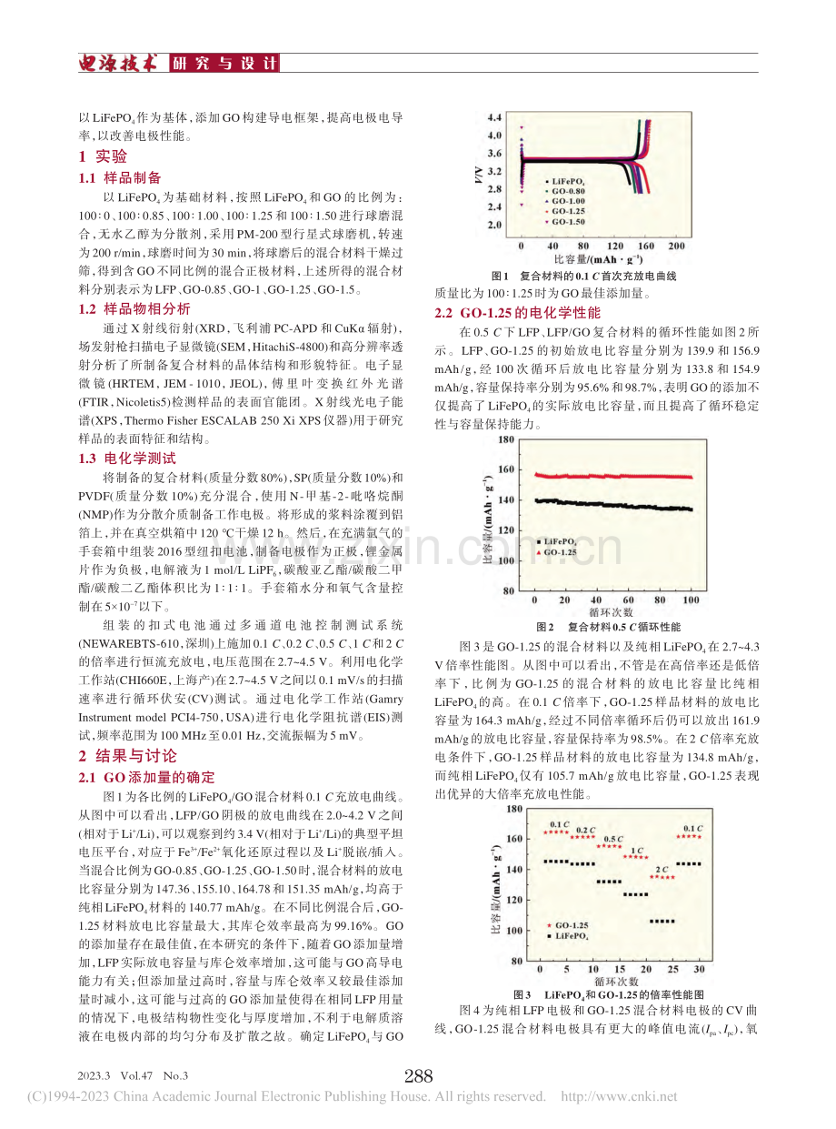 氧化石墨烯改性LiFePO_4正极材料的电化学性能_王坤.pdf_第2页