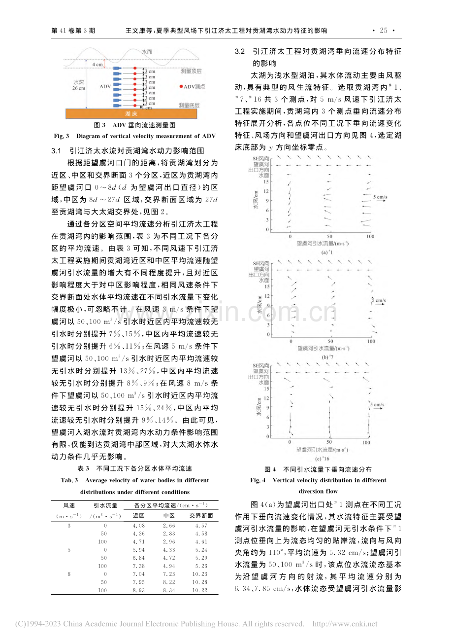 夏季典型风场下引江济太工程对贡湖湾水动力特征的影响_王文康.pdf_第3页