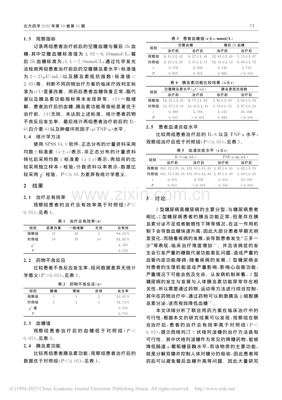 西格列汀联合伏格列波糖用2型糖尿病治疗的临床价值分析_严颖.pdf_第2页