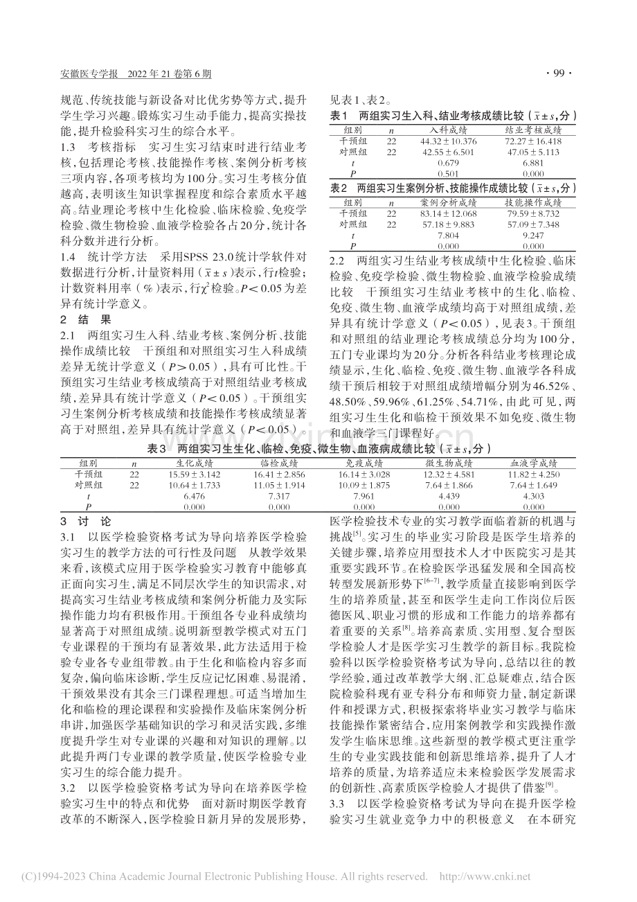 以医学检验资格考试为导向的教学实践之探讨_杨舒馨影.pdf_第2页