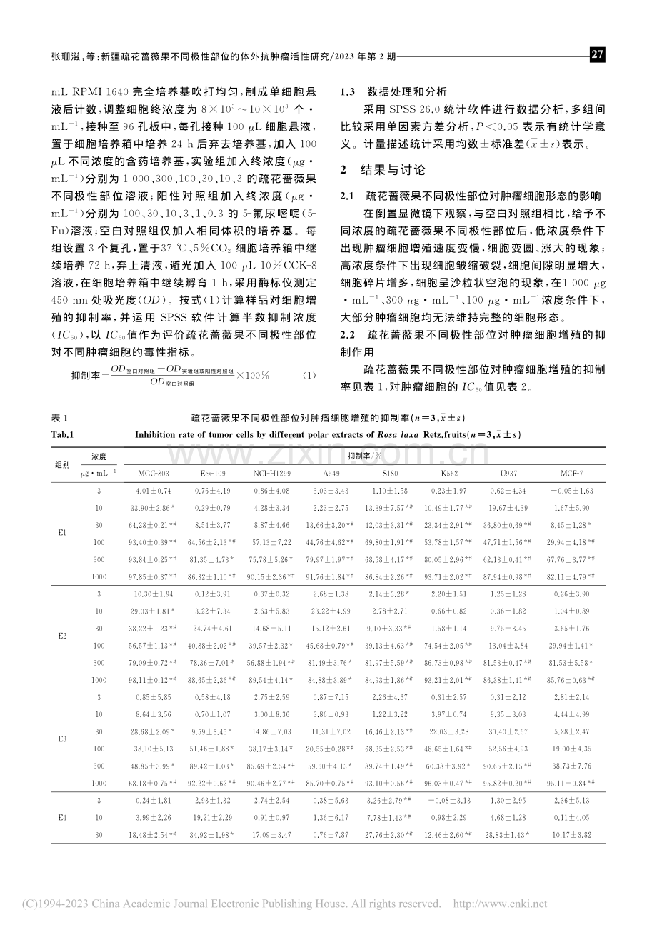 新疆疏花蔷薇果不同极性部位的体外抗肿瘤活性研究_张珊滋.pdf_第3页