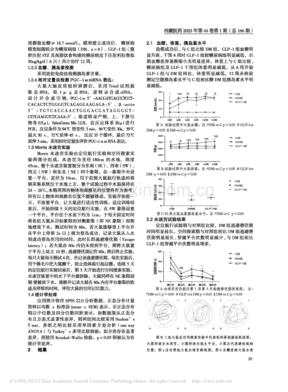 胰高糖素样肽-1受体激动剂对糖尿病大鼠认知功能的影响_泽丁卓玛.pdf_第2页