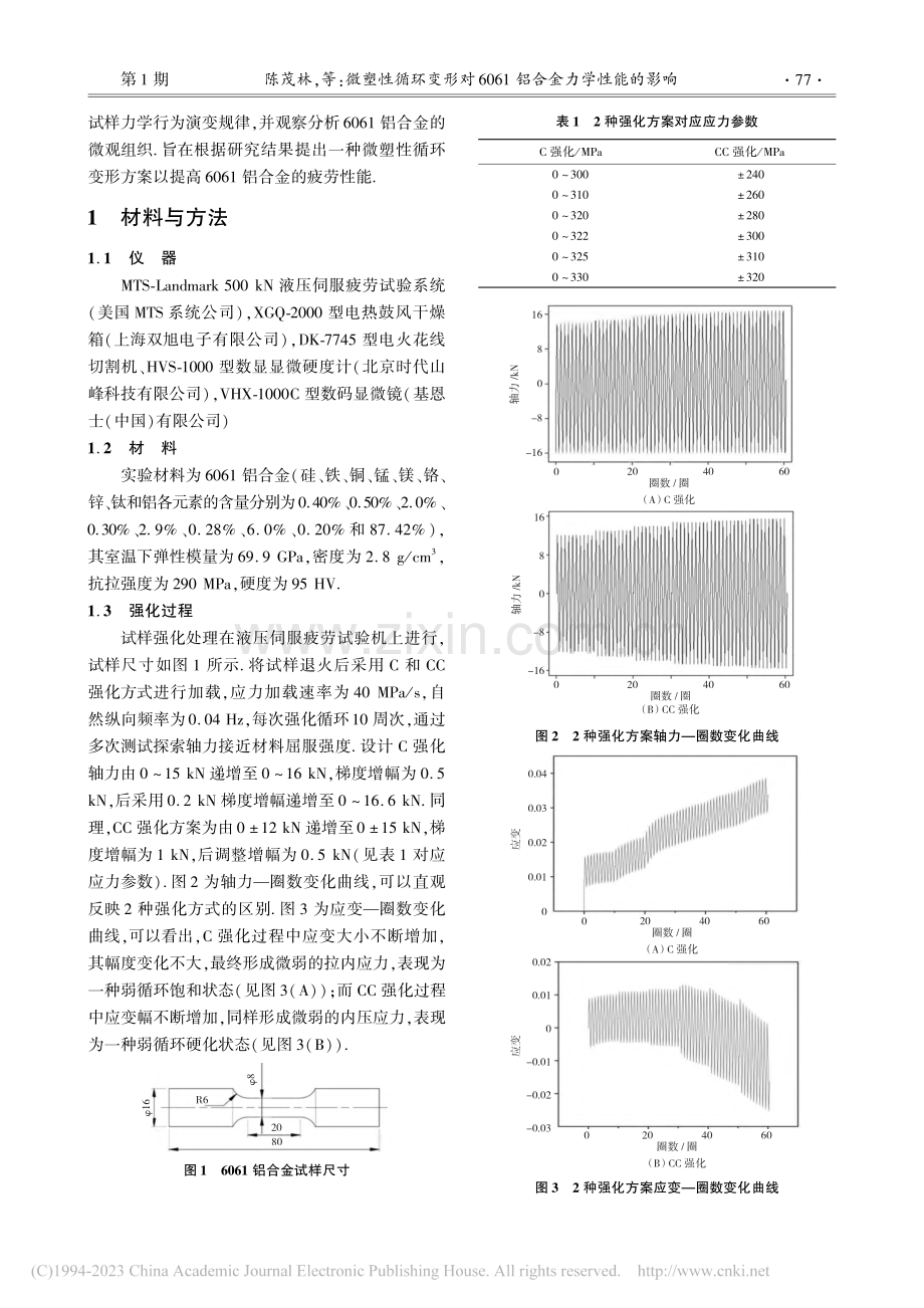 微塑性循环变形对6061铝合金力学性能的影响_陈茂林.pdf_第2页