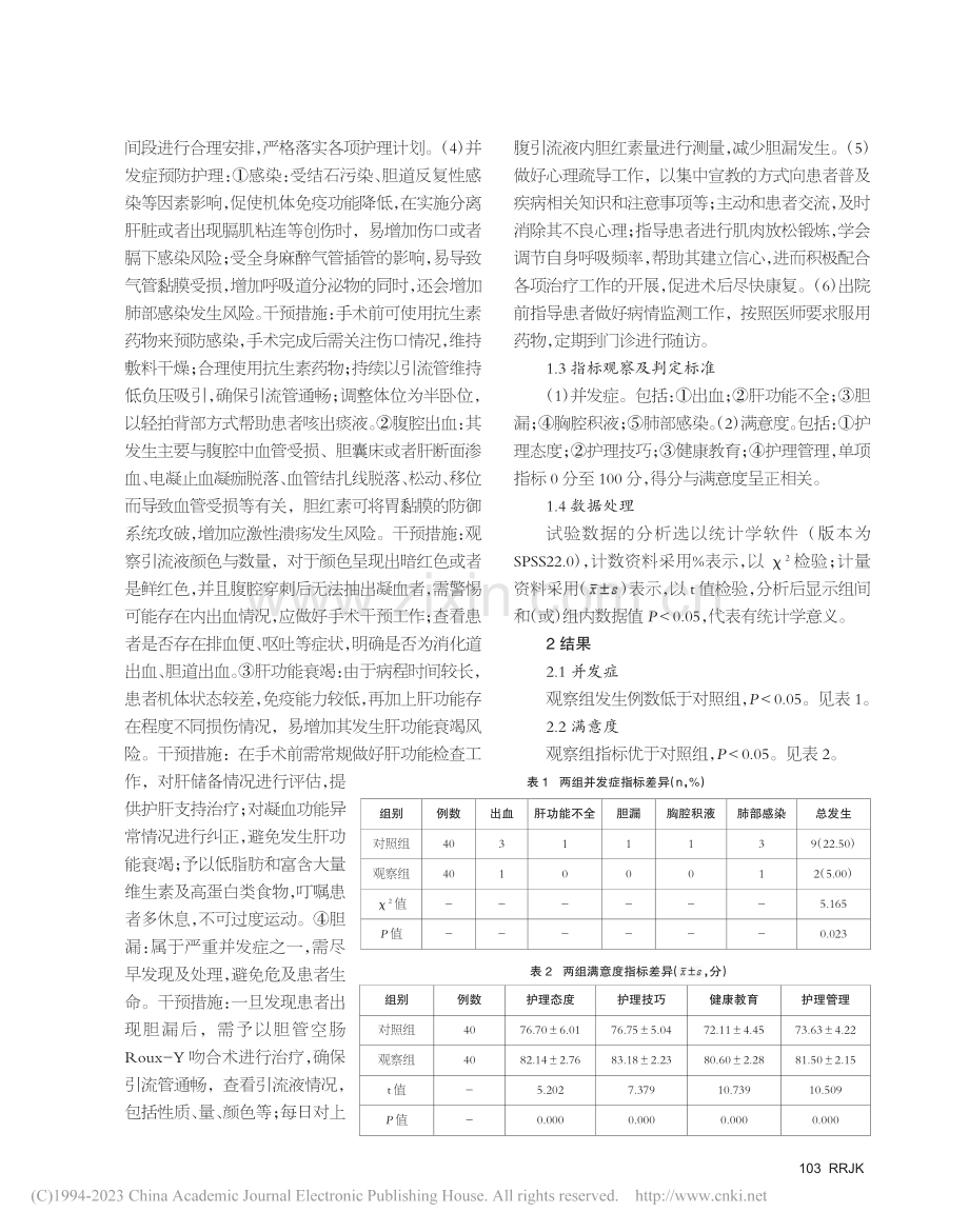循证护理用于肝内胆管结石肝切除术后并发症的分析_王彩萍.pdf_第2页