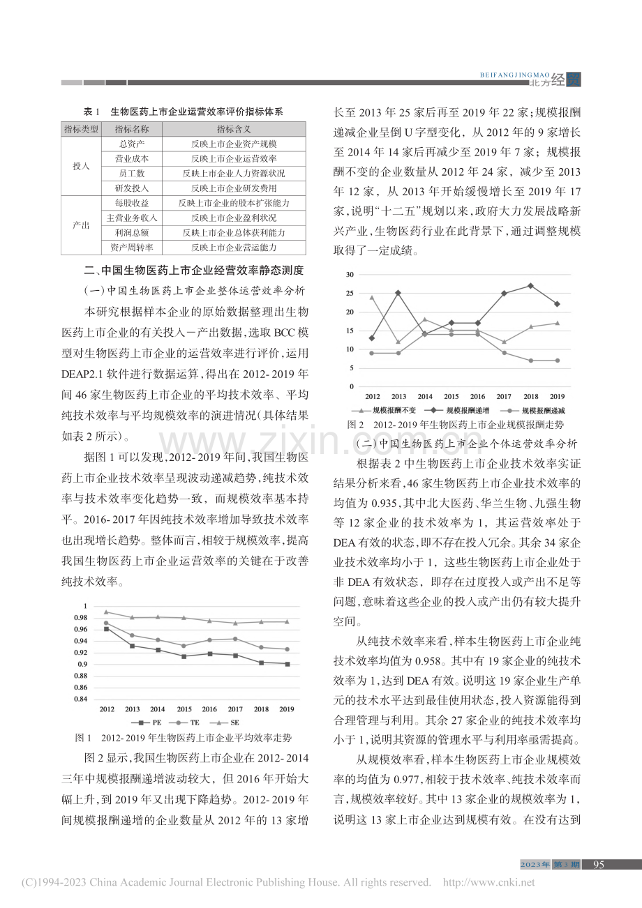 中国生物医药上市企业运营效率研究_刘京硕.pdf_第2页