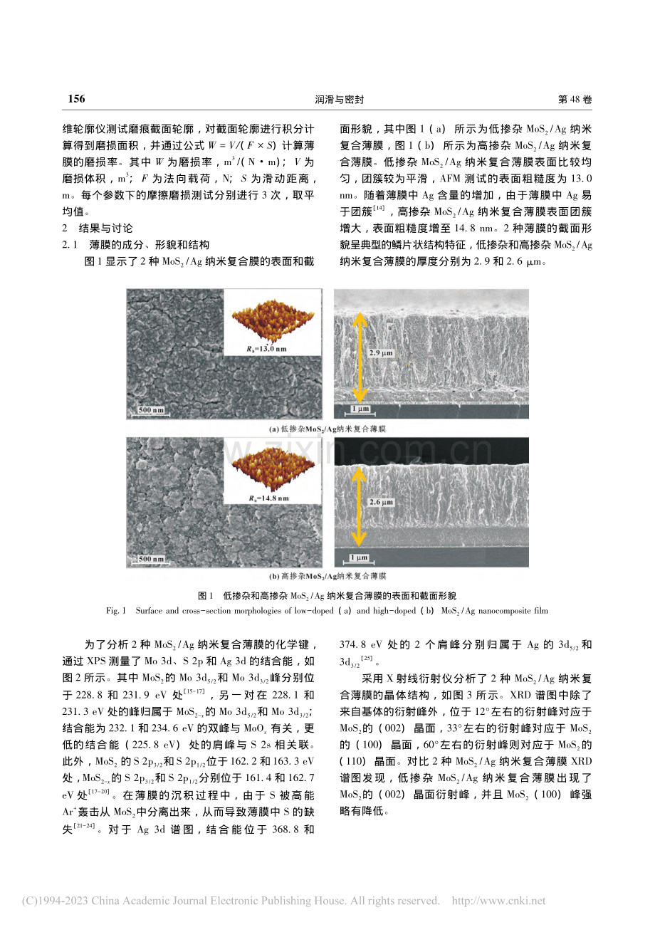 载流下MoS_2_Ag纳米复合薄膜摩擦学性能_苏煜.pdf_第3页