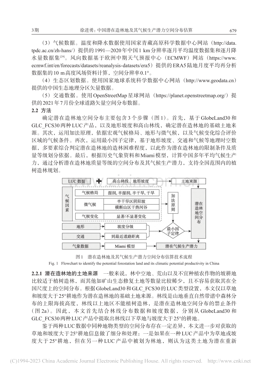 中国潜在造林地及其气候生产潜力空间分布估算_徐进勇.pdf_第3页