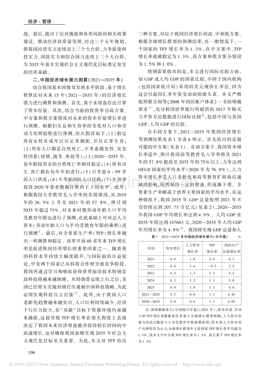 中国经济发展趋势：机遇与挑战(2021—2035)_刘生龙.pdf_第2页