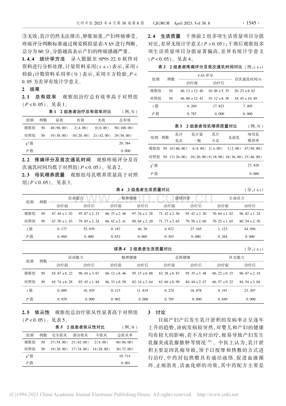 中药封包联合经络推拿在产后乳汁淤积中的效果_吴群芳.pdf_第3页