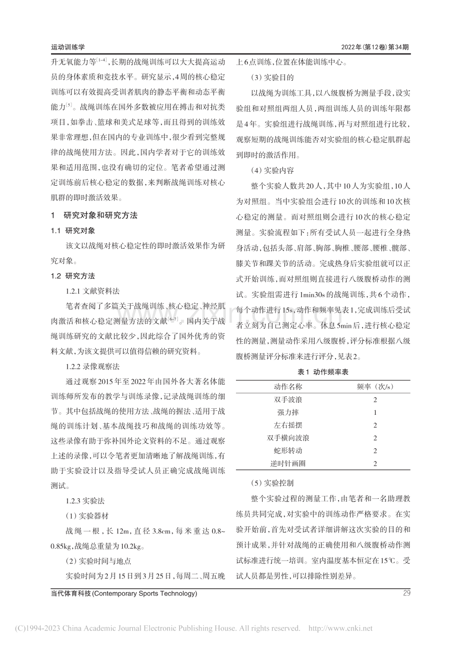 战绳训练对核心稳定肌群的即时激活效果_黄霄汉.pdf_第2页