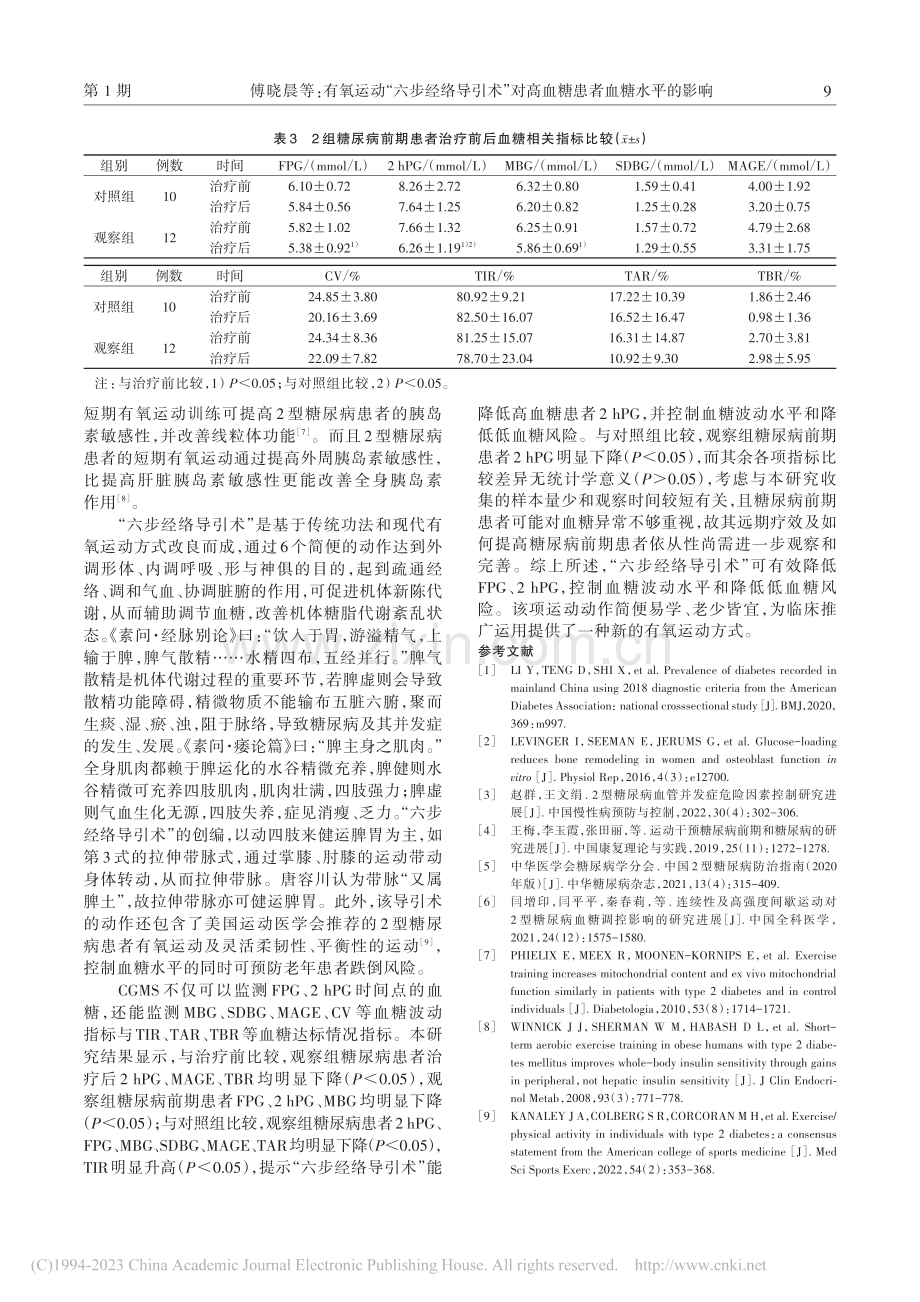 有氧运动“六步经络导引术”对高血糖患者血糖水平的影响_傅晓晨.pdf_第3页